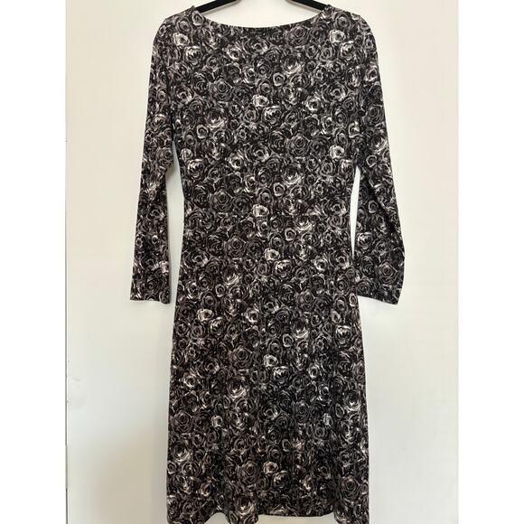 Talbots Dress Womens Medium Floral Print Faux Wrap Stretch Knit Career Office - Picture 5 of 5